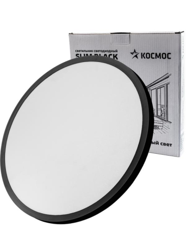 Светильник светодиодный SLIM BLACK 48Вт 4500К IP40 3480лм 230В 500х25мм КОСМОС KSlim48w_B4500K Светильник светодиодный SLIM BLACK 48Вт 4500К IP40 3480лм 230В 500х25мм КОСМОС KSlim48w_B4500K