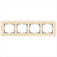 Рамка 4-м G-Glass закругленная стекло матов. тауп Jasmart G1004GT-RM