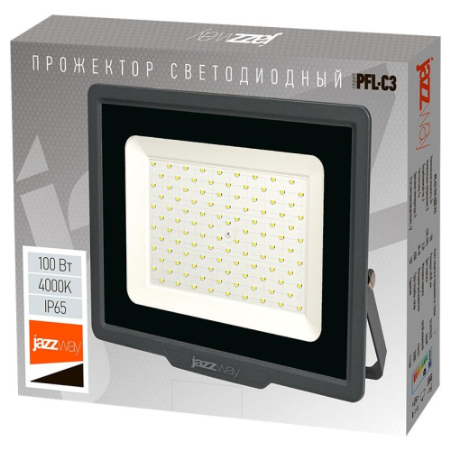Прожектор светодиодный PFL-C3 100Вт 4000К IP65 ДО compact закален. прозр. стекло Pro JazzWay 5045705 фото 5