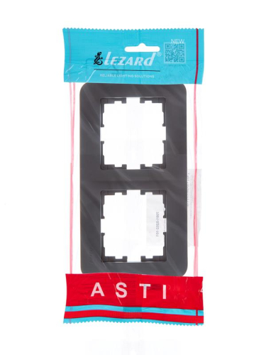 Рамка 2-м ASTI горизонт. черн. бархат LEZARD 7081-4200-147 фото 4