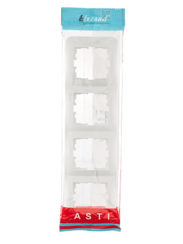 Рамка 4-м ASTI вертикал. бел. LEZARD 7081-0200-154 фото 4