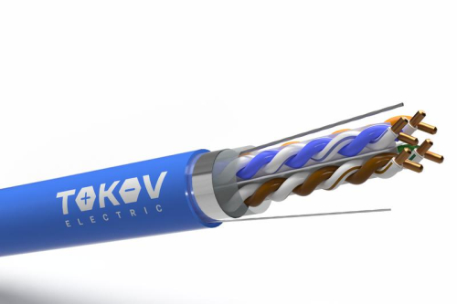 Кабель витая пара F/UTP 4х2х24AWG(0.57мм) кат.6 PVC TOKOV PRO Fluke tested (м) TOKOV Eletrcic TKP-C08-F/UTP-42-6-305