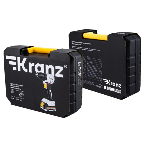 Дрель-шуруповерт аккумуляторная бесщеточная Li-Ion 20В 55Нм (кейс 2 аккум. 2А.ч) Kranz KR-PT-055 фото 17