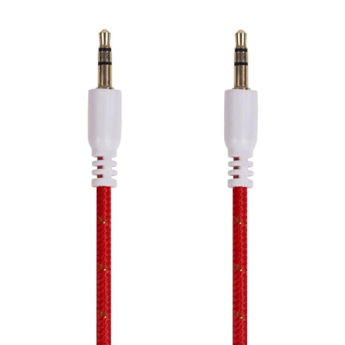 Кабель аудио AUX 3.5мм в тканевой оплетке 1м красн. Rexant 18-4076 фото 2 Кабель аудио AUX 3.5мм в тканевой оплетке 1м красн. Rexant 18-4076 фото 2