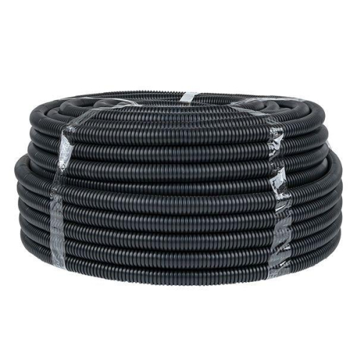 Труба гофрированная d25мм с протяжкой безгалоген. трудногорючая (FRHF) черн. (уп.75м) Plast EKF FRHF-25 Труба гофрированная d25мм с протяжкой безгалоген. трудногорючая (FRHF) черн. (уп.75м) Plast EKF FRHF-25