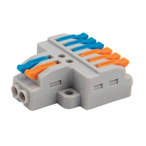 Клемма строительно-монтажная СМК проходная разветвительная 2п с монтажной площадкой 1 ввод 3 вывода на полюс Rexant 07-5234