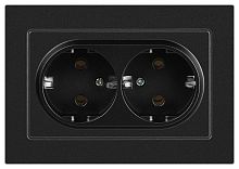 Розетка Accent 6-205-05 2X2P+E Schuko 16А-250В IP20 СУ AL/CU антрацит Intro Б0063494