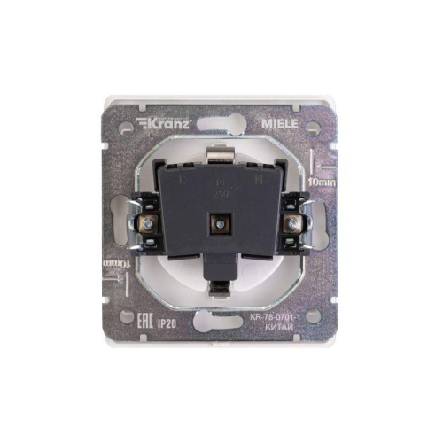 Розетка 1-м СП ROUND MIELE 16А с заземл. защ. шторки перламутр Kranz KR-78-0701-1 фото 3