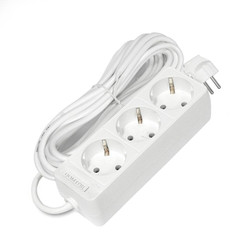 Удлинитель 3х7м с заземл. 16А IP20 3.5кВт ПВС 3х1 бел. DOMTOK 2393 фото 2 Удлинитель 3х7м с заземл. 16А IP20 3.5кВт ПВС 3х1 бел. DOMTOK 2393 фото 2