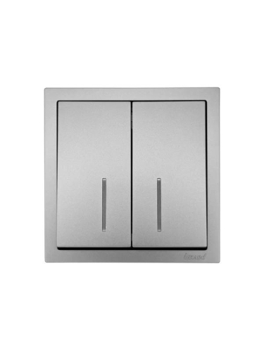 Выключатель 2-кл. с индик. СП ZIMA IP20 10А безвинт. зажим сер. матов. LEZARD 704-7488-112QC фото 3