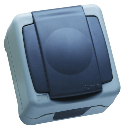 Розетка с заземлением и крышкой с винтовым зажимом IP55 Makel 36064029 Розетка с заземлением и крышкой с винтовым зажимом IP55 Makel 36064029