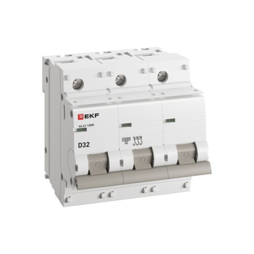 Выключатель автоматический модульный 3п D 32А 10kA ВА 47-100M без теплового расцеп. PROxima EKF mcb47100m-3-32D-pro фото 3 Выключатель автоматический модульный 3п D 32А 10kA ВА 47-100M без теплового расцеп. PROxima EKF mcb47100m-3-32D-pro фото 3