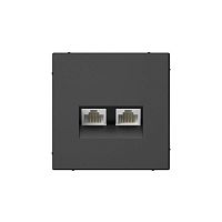 Розетка компьютерная 2-м ArtGallery RJ45 + RJ45 кат.5E механизм базальт SE GAL001485