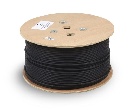 Кабель витая пара F/UTP кат.5E 4х2х24AWG solid LSZH-UV OUTDOOR FTP-4P-Cat.5e-SOLID-OUT-LSZH-UV черн. (уп.305м) Cabeus 7176c