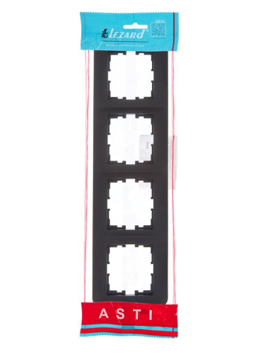 Рамка 4-м ASTI горизонт. черн. бархат LEZARD 7081-4200-149 фото 4