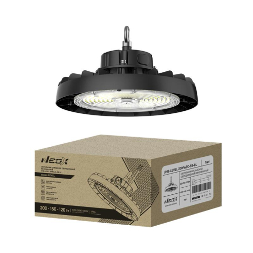 Светильник светодиодный UHB-LEVEL 200PA3C-SB-BL 100-277В 200/150/120Вт IP66 175лм/Вт 3CCT складской 5лет NEOX 4690612061207 Светильник светодиодный UHB-LEVEL 200PA3C-SB-BL 100-277В 200/150/120Вт IP66 175лм/Вт 3CCT складской 5лет NEOX 4690612061207