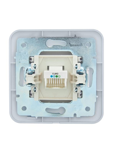 Розетка телефонная евро 1-м СП ASTI IP20 RJ11 в сборе бел. LEZARD 7081-0202-137 фото 2