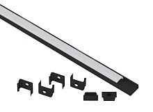 Комплект с накладным анодированным профилем 1506B 15х6мм. 2м САВ262 черн. Эра Б0062817