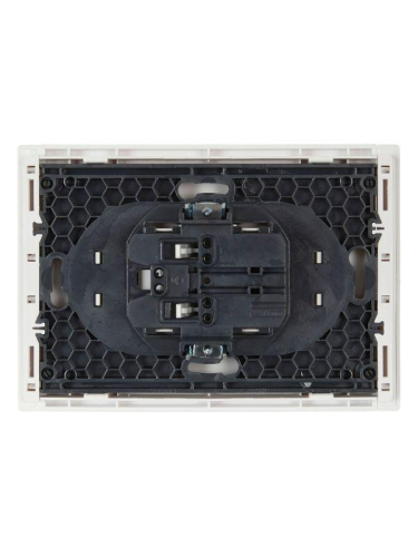 Розетка 2-м СП FORTE&PIANO FP225 10А без заземл. защ. шторки безвинт. крепл. бел. IEK FP-R23-10-1-K01 фото 3