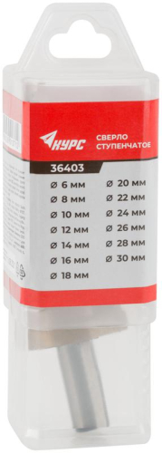 Сверло по металлу ступенчатое 6-30мм 13 ступеней HSS КУРС 36403 фото 3