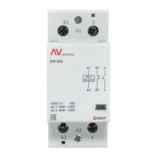 Контактор модульный КМ 40А 1NC+1NO 230В AC (2 мод.) AVERES EKF km-av-2-40-11-230V фото 3 Контактор модульный КМ 40А 1NC+1NO 230В AC (2 мод.) AVERES EKF km-av-2-40-11-230V фото 3