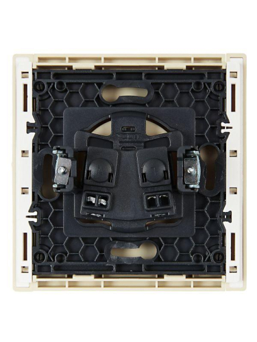 Розетка 1-м СП FORTE&PIANO FP417 10А без заземл. защ. шторки винт. крепл. ваниль IEK FP-R13-10-K10 фото 3