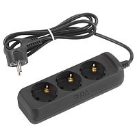 Удлинитель 3х1.5м с заземл. 10А ПВС 3х0.75 черн. UX-3e-1.5m-B Эра Б0057721