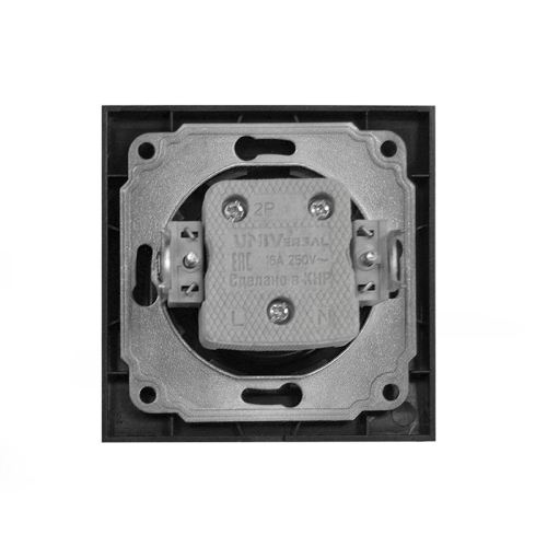 Розетка 1-м СП Бриллиант 16А IP20 без заземл. в сборе графит Universal 7947588-Gr фото 3 Розетка 1-м СП Бриллиант 16А IP20 без заземл. в сборе графит Universal 7947588-Gr фото 3