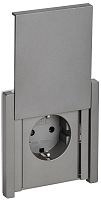 Розетка СП FORTE&PIANO16А IP44 FP519 с заземл. защ. шторки с крышкой безвинт. крепл. сталь IEK FP-R16-16-1-44-K46