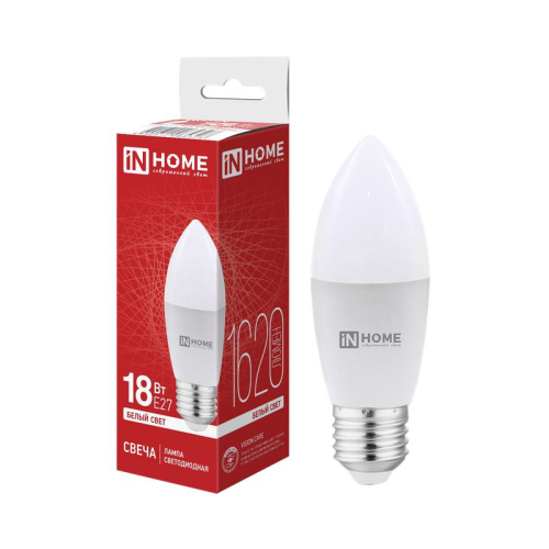 Лампа светодиодная LED-СВЕЧА-VC 18Вт свеча 4000К E27 1620лм 230В IN HOME 4690612065328 Лампа светодиодная LED-СВЕЧА-VC 18Вт свеча 4000К E27 1620лм 230В IN HOME 4690612065328