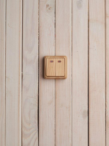 Выключатель 2-кл. ОП Октава 10А IP20 ВС20-2-1-ОС с индикацией сосна GENERICA EVO21-K03-10-DC фото 2