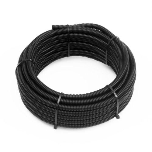 Труба гофрированная ПА dвн 7.0мм dнар 10.0мм негорючая (HF) стойкая к УФ разрезная черн. (уп.10м) Промрукав PR02.0324 фото 3