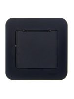 Розетка 1-м СП ASTI 16А IP20 с заземл. с крышкой термопласт в сборе черн. бархат. LEZARD 7081-4242-123В