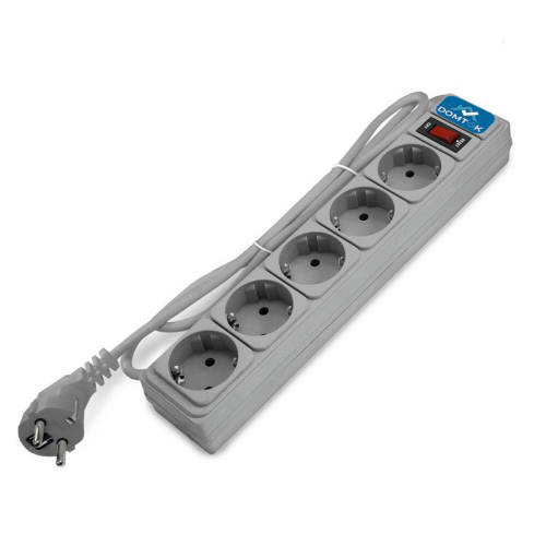 Удлинитель с сетевым фильтром 5х1.8м с заземл 10А IP20 2.2кВт ПВС 3х1 с выкл. сер. DOMTOK 2532 Удлинитель с сетевым фильтром 5х1.8м с заземл 10А IP20 2.2кВт ПВС 3х1 с выкл. сер. DOMTOK 2532