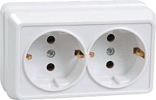 Розетка 2-м ОП Октава РС22-3-ОБ 16А IP20 с заземл. бел. GENERICA ERO21-K01-16-DC
