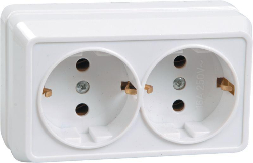 Розетка 2-м ОП Октава РС22-3-ОБ 16А IP20 с заземл. бел. GENERICA ERO21-K01-16-DC Розетка 2-м ОП Октава РС22-3-ОБ 16А IP20 с заземл. бел. GENERICA ERO21-K01-16-DC