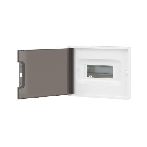 Щиток встраиваемый Фрейм (FRAME) 8мод. IP41 с тонированной дверцей с 2 шинами PEN на 6 и 8 отверст. бел. DKC F08B1WD фото 3 Щиток встраиваемый Фрейм (FRAME) 8мод. IP41 с тонированной дверцей с 2 шинами PEN на 6 и 8 отверст. бел. DKC F08B1WD фото 3