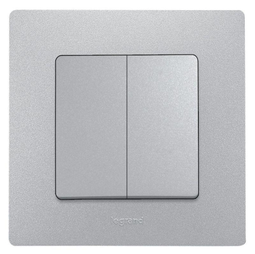 Переключатель 2-кл. СП Etika Plus 10А IP20 250В 10AX безвинтов. зажимы механизм алюм. IEK 672412 фото 2