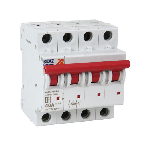 Выключатель нагрузки модульный 4п 63А OptiDin BM63Р УХЛ3 КЭАЗ 103898 Выключатель нагрузки модульный 4п 63А OptiDin BM63Р УХЛ3 КЭАЗ 103898