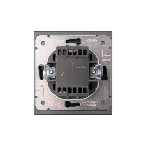 Выключатель 1-кл. СП STRONG MIELE 10А графит Kranz KR-78-0705-6 фото 3