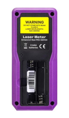 Рулетка лазерная Reel PRO GM100 фиолет. Ermenrich 85313 фото 5 Рулетка лазерная Reel PRO GM100 фиолет. Ermenrich 85313 фото 5