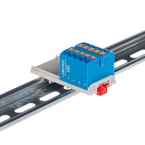 Блок распределительный зажим push-in 10 точек подключения 25кв.мм син. DKC DTP1-010-04SPUB фото 2