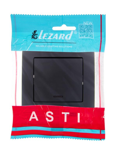 Выключатель 1-кл. 1п СП ASTI 10А IP20 с подсветкой в сборе черн. бархат LEZARD 7081-4242-111 фото 3 Выключатель 1-кл. 1п СП ASTI 10А IP20 с подсветкой в сборе черн. бархат LEZARD 7081-4242-111 фото 3
