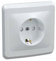 Розетка 1-м СП Вега РСш10-3-ВБ с заземл. контактом и защ. штор 16А бел. GENERICA ERV14-K01-16-DM