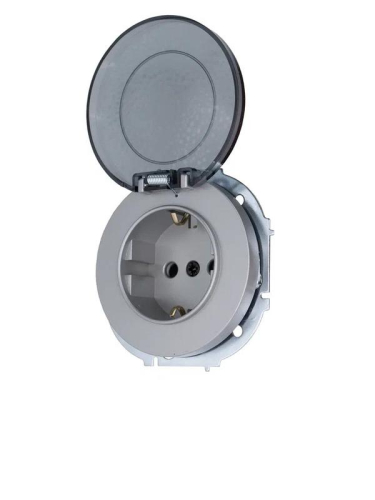 Розетка 1-м СП OSEN IP44 с заземл. с крышкой ПБТ механизм сер. матов. LEZARD 743-7488-123BIPCH фото 2 Розетка 1-м СП OSEN IP44 с заземл. с крышкой ПБТ механизм сер. матов. LEZARD 743-7488-123BIPCH фото 2