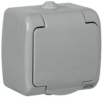 Розетка 1-м ОП AQUATIC РСш12-2-А 16А IP54 с заземл. с крышкой GENERICA ERA12-K03-16-54