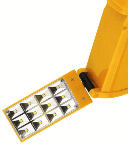 Фонарь аккумуляторный LED3819CSM 9LED + 12SMD 2 режима аккум. SLA 220В желт. Ultraflash 12860 фото 4