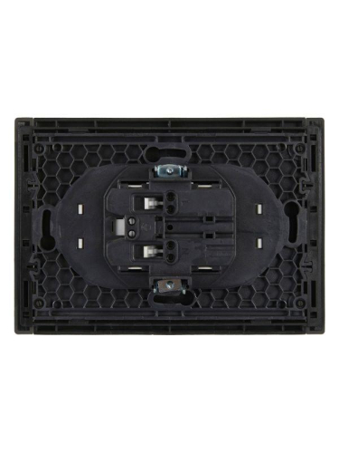 Розетка 2-м СП FORTE&PIANO FP325 10А без заземл. защ. шторки безвинт. крепл. сер. IEK FP-R23-10-1-K03 фото 3