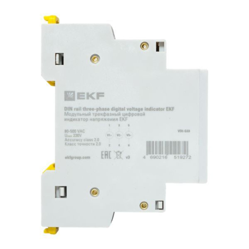 Индикатор напряжения модульный трехфазный цифровой EKF VDI-G33 фото 4