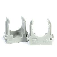Держатель для труб (клипса) d20мм для прямого монтажа сер. в гофроящике Промрукав PR13.0453